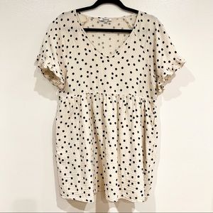 Madewell lightspun polka dot mini dress